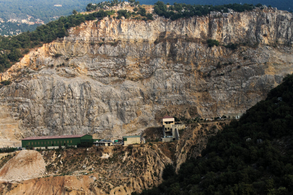 A quarry in Lebanon destroying the mountainous natural landscape. Photo: Flickr / rabiem22
